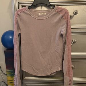 Free People Long Sleeve Top - Light Purple and Pink
